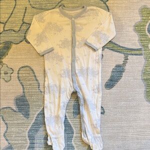 Cozy Cream and Gray Baby Footie
